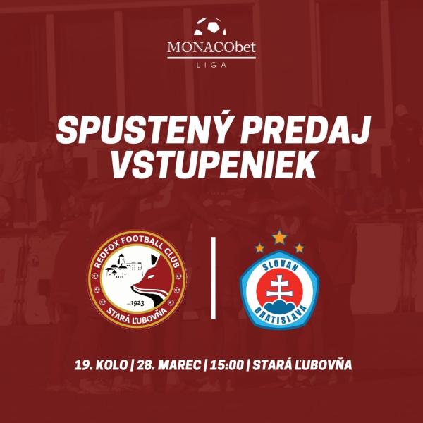 19. kolo MONACObet liga: Stará Ľubovňa Redfox Football Club vs. ŠK Slovan Bratislava futbal B