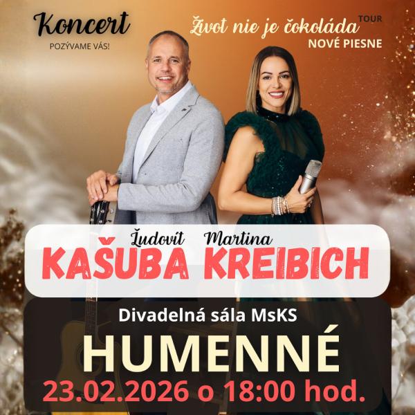 Koncert Ľudovít Kašuba a Martina Kreibich - Humenné